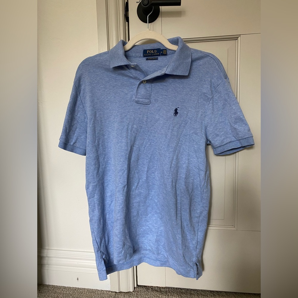 Ralph Lauren Slim Fit Light Blue Polo - Short Sleeve
